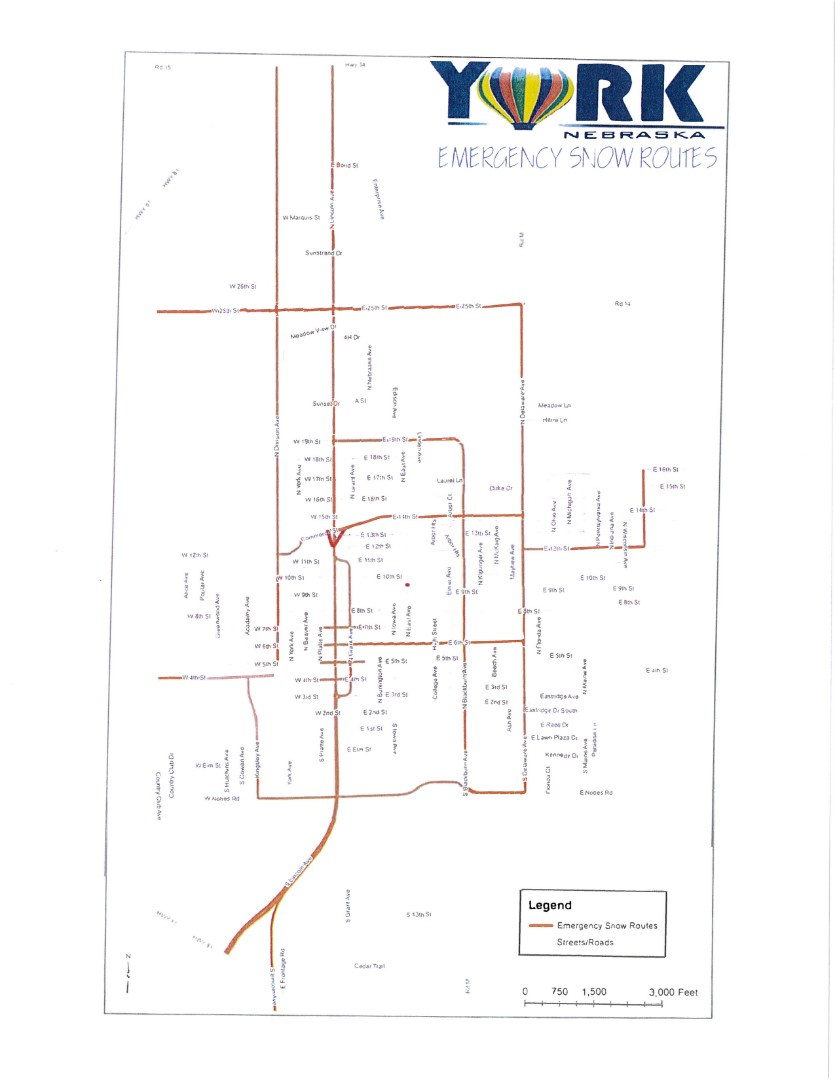 Map of Emergency Snow Routes